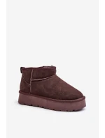 Módní Semišové Nízké Sněhule Hnědé Nucca