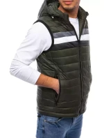 Pánská prošívaná zelená vesta FashionStreet TX4034