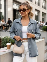 Dámská světle modrá džínová košilová bunda FashionStreet TY5690