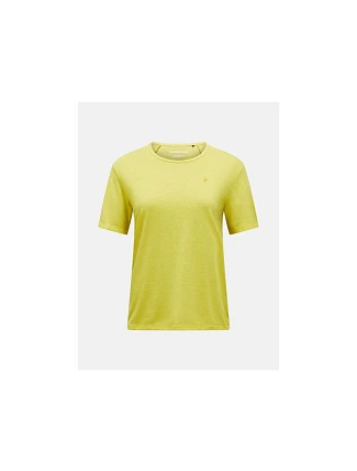 Dámské tričko PEAK PERFORMANCE W Wool-Blend Shortsleeve, žlutá barva