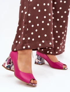 Kožené lodičky se zdobeným podpatkem Fuchsie Lewski Shoes 2608/K