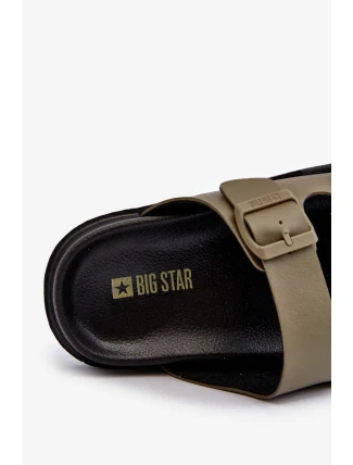 Lehké pánské pantofle s přezkami Big Star Tmavě zelená Lehké pánské pantofle s přezkami Big Star Tmavě zelená