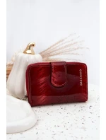 Lakovaná dámská peněženka s třpytivými detaily Luretta – červená