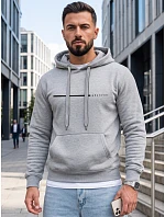 Pánská mikina s kapucí a potiskem WHATEVER, světle šedá, FashionStreet NX5128BX Pánská mikina s kapucí a potiskem WHATEVER, světle šedá, FashionStreet NX5128BX