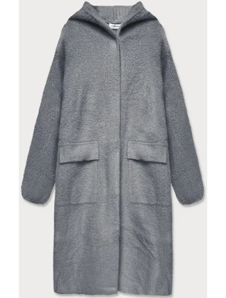 Šedý přehoz přes oblečení á la vlna s kapucí (B3006) Šedý přehoz přes oblečení á la vlna s kapucí (B3006)