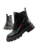 Lee Cooper boty dámské trappery dámské zateplené kožené slingbacks černé červené dámské boty