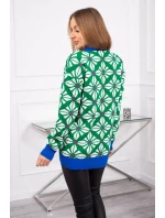 Svetr s geometrickým motivem zelený