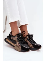 Kožené dámské tenisky na platformě Panterka Artiker 55C0134 Černé