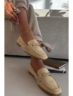 Dámské Mokasyny Loafersy s Ozdobným Prvkem Žluté Evelora