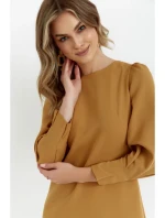 K148 Trapézové šaty - skořicové K148 Trapézové šaty - skořicové