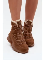 Dámské semišové sněhule s kožešinkou Big Star – hnědé