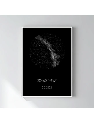 Personalizovaný magický fotoobraz v rámu - 50x70 - hvězdná mapa Personalizovaný magický fotoobraz v rámu - 50x70 - hvězdná mapa