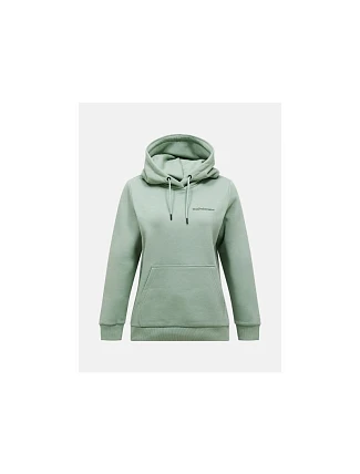 Dámská mikina PEAK PERFORMANCE W Original Small Logo Hood, zelená barva
