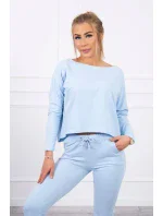 Souprava s oversize halenkou modré barvy Souprava s oversize halenkou modré barvy