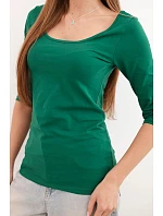 Halenka s kulatým výstřihem tmavě zelená Halenka s kulatým výstřihem tmavě zelená