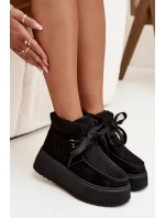 Dámské sněhule na platformě s kožíškem Černé Florivelle