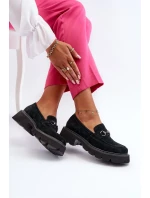 Robustní dámské semišové mokasíny Černá Neloria Robustní dámské semišové mokasíny Černá Neloria