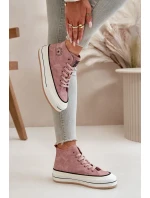 Zateplené Dámské Tenisky Na Platformě Eko Kůže Big Star Růžové