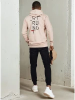 Pánská mikina s kapucí béžová FashionStreet BX5714 Pánská mikina s kapucí béžová FashionStreet BX5714