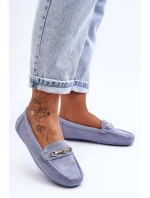 Dámské klasické semišové mokasíny modré Corinell