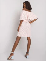 Šaty LK SK 507354.30P bílé a růžové Šaty LK SK 507354.30P bílé a růžové