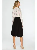 S133 Midi sukně áčkového střihu - černá