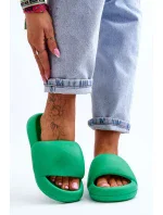 Dámské lehké pěnové pantofle na platformě Zelene Milton