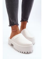Dámské pantofle na platformě Big Star - bílá