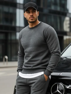 Pánská mikina s kapucí antracitová BX2405