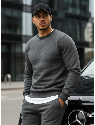 Pánská mikina s kapucí antracitová BX2405