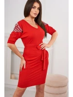 Šaty s křídly na ramenou červené Šaty s křídly na ramenou červené