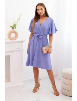 Šaty s vrstveným výstřihem fialová Šaty s vrstveným výstřihem fialová