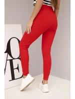 Dámské tepláky s elastickým pasem a šňůrkou červené