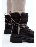 Dámské zimní boty s ozdobným šněrováním černé Rilana