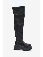 Kozačky Po Kolena Na Masivní Platformě Černé Zinera Kozačky Po Kolena Na Masivní Platformě Černé Zinera