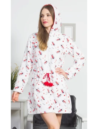 Dámský župan krátký s kapucí na zip Jezevčík Dámský župan krátký s kapucí na zip Jezevčík