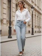 Dámské džínové kalhoty s kamínky DIAMONTI blue FashionStreet UY2475