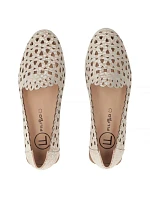 Dámské kožené ažurové polobotky béžové barvy Filippo DP7710