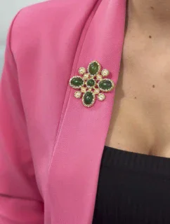 Brož Květina 2 zelená