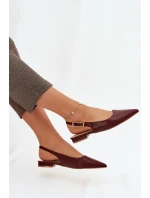 Baleríny Ze Zlatou Sponou Bordové Iverelle