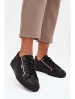 Dámské tenisky z eko kůže Big Star – černo-zlaté