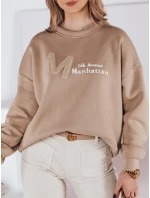 Dámská oversize mikina AVENUE coffee FashionStreet BY1355 Dámská oversize mikina AVENUE coffee FashionStreet BY1355