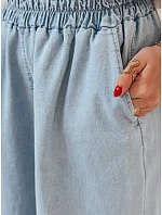 Dámské široké džínové kalhoty DENIMJOY světle modré FashionStreet UY2717