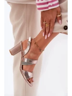 Dámské Sandály Na Podpatku Sergio Leone SK866 Růžové Zlato