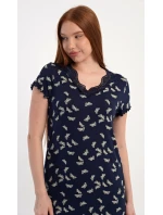 Dámská noční košile s krátkým rukávem Motýlci