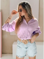 Dámské oversize mušelínové tričko MUSLINEA berry FashionStreet DY0476