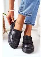 Kožené Polobotky Loafery Big Star II274100 Černé