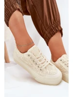 Dámské Krajkové Tenisky Big Star RR274746 Béžové
