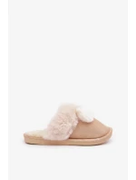 Dámské Pantofle S Kožešinou Béžové Nartani