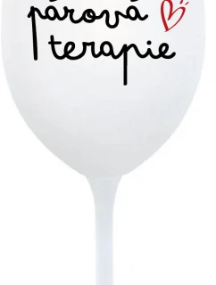 PÁROVÁ TERAPIE - bílá sklenice na víno 350 ml